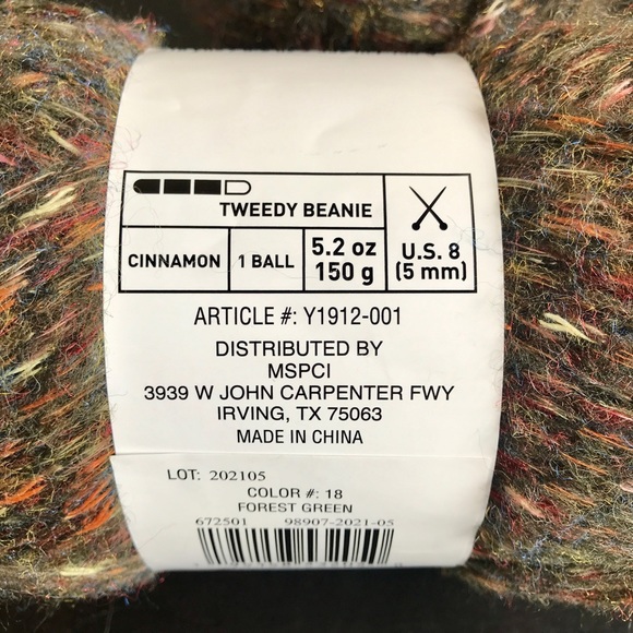 Loops & Threads Cozy Wool Tweed in Forest Green - Picture 6 of 8